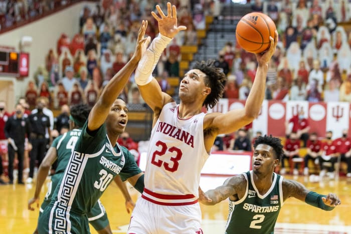 Trayce Jackson-Davis scored a career-high 34 points against Michigan State on Saturday. (USA TODAY Sports)
